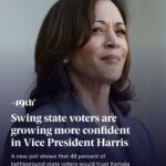 Joy Reid Instagram - Repost from @19thnews • Voters in key swing states are expressing greater confidence in Vice President Kamala Harris’ ability to serve as president, according to a new poll from Morning Consult and Bloomberg News. Almost half of registered voters polled in seven swing states, 48 percent, said they would trust Harris a lot or somewhat to assume the responsibilities of the presidency if President Joe Biden could no longer do so. Eleven percent of voters said they wouldn’t trust Harris very much while 38 percent said they wouldn’t trust Harris at all. It marks the highest level of confidence in Harris’ ability to serve as president since Morning Consult and Bloomberg began polling voters in the seven battlegrounds of Arizona, Georgia, Michigan, North Carolina, Nevada, Pennsylvania and Wisconsin in October. The latest survey, conducted from May 7-13, surveyed nearly 5,000 registered voters in those states. Biden’s age has consistently registered as a concern for voters. If re-elected, Biden, 81, would be 87 at the end of his second term in 2029. Former President Donald Trump, Biden’s Republican opponent for president, turns 78 in June. In the poll, 61 percent of voters said the vice presidential candidate is more important to them in 2024 than in previous presidential elections because of the candidates’ respective ages. Harris is 59. Both Biden and Harris continue to receive relatively low favorability ratings among swing state voters, with 40 percent of swing state voters saying they hold a very or somewhat favorable view of Harris and 52 percent stating they held a somewhat or very unfavorable view of her. Trump narrowly leads Biden by four points, 48 to 44 percent, among battleground state voters in a head-to-head matchup. In a hypothetical matchup between Trump and Harris, Trump leads Harris by a wider margin of seven points, 49 to 42 percent. ✍️: Grace Panetta, politics reporter 📸: Anna Moneymaker/Getty Images