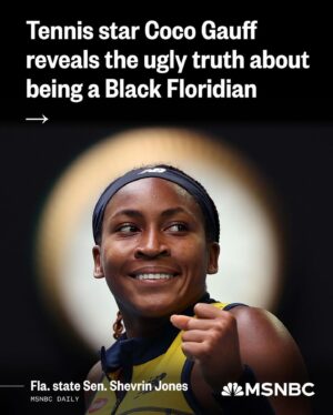 Joy Reid Instagram - Well done, @rondesantis … 
.
Repost from @msnbc
•
“Coco Gauff, the reigning U.S. Open champion who’s considered a favorite at the French Open tournament that begins this weekend, told The Associated Press in an interview that right now is ‘a crazy time to be a Floridian, especially a Black one at that,’” writes Florida state Sen. Shevrin Jones.

“As a state senator who represents Miami Gardens, Florida’s largest majority-Black city, I applaud Gauff for standing up and speaking out against the state’s open hostility toward Black Americans.”

“[Gov. Ron] DeSantis needs to own the fact that he’s the reason why prominent athletes, companies, civil rights organizations, current residents and visitors alike are declaring our state as unsafe and hostile to millions of Americans,” Jones writes. “Over the last five years, he and the Legislature he controls have led an aggressive assault on civil liberties and rights — putting Black Americans, the LGBTQ community, immigrants and women in the crosshairs.”

Click the link in bio to read more.