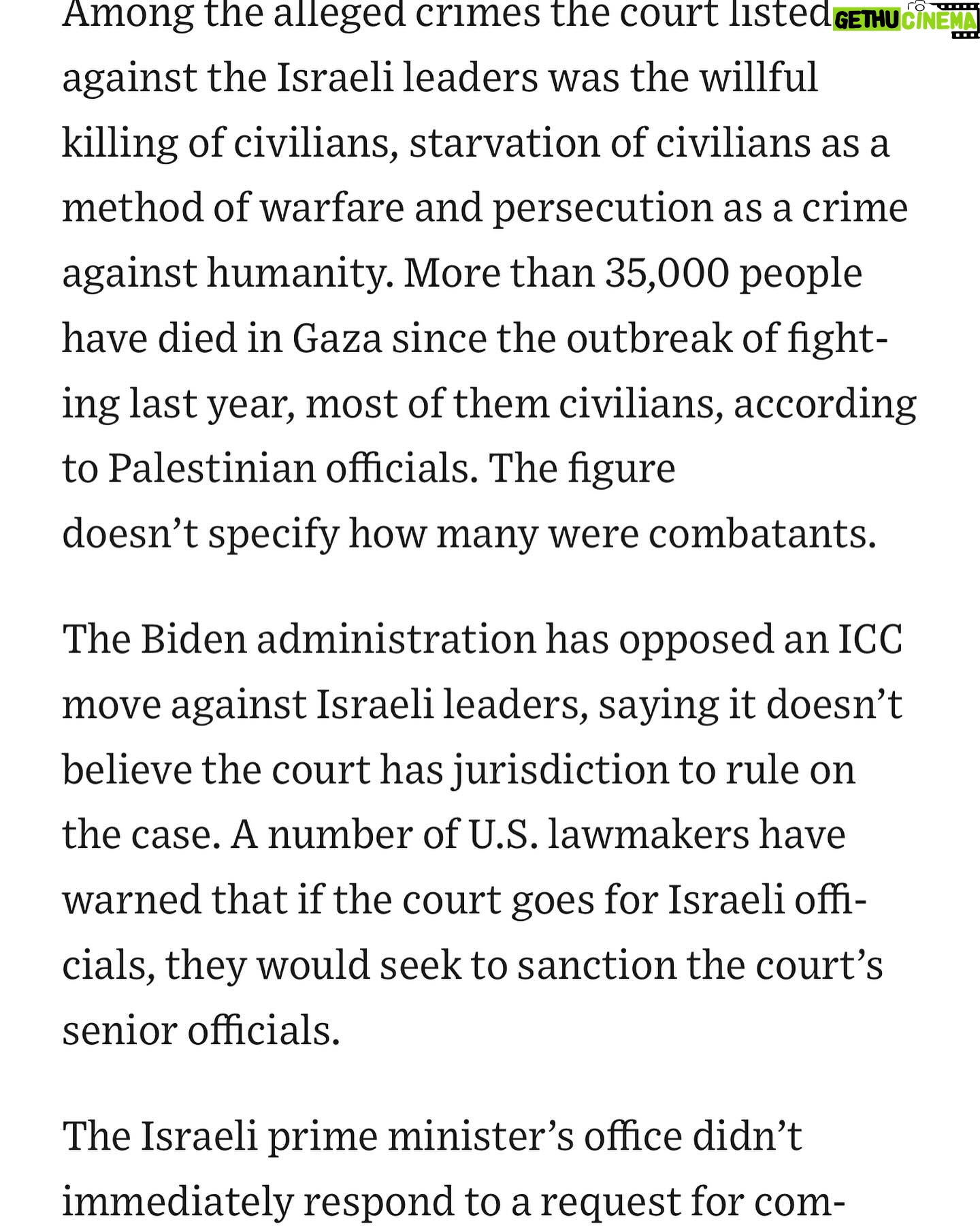 Joy Reid Instagram - From the @wsj — The International Criminal Court’s prosecutor is seeking arrest warrants for Israeli Prime Minister Benjamin Netanyahu and the leader of Hamas in Gaza, Yahya Sinwar, a move that Israeli officials have warned could scuttle efforts to end the conflict in the enclave. An ICC court would need to decide whether to issue a warrant for their arrests. Full story at @wsj