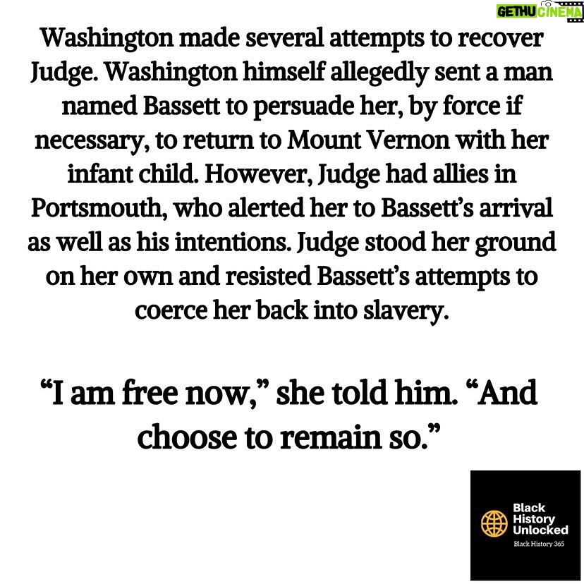 Joy Reid Instagram - What an irony that upon emancipation so many freedmen choose the name Washington for themselves. So many that between then and the descendants of the Washington’s slaves, something like 90 percent of Americans named Washington are Black. . Repost from @blackhistoryunlocked • The story of Ona Judge’s escape begins on May 21, 1796, when she escaped in the middle of a presidential dinner after learning that Martha Washington was going to give her to Washington’s granddaughter. Sources: National Park Service, blackpast.org, All That’s Interesting & New York Historical Society