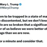 Joy Reid Instagram – @mary.l.trump on the mass trauma her uncle Donald, through his incompetent handling of the #covid pandemic and the cynicism of his #maga movement have exploited and weaponized in pursuit of permanent power.