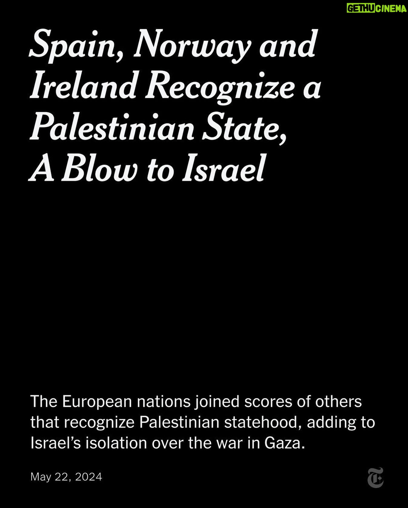 Joy Reid Instagram - Repost from @nytimes • Spain, Norway and Ireland said on Wednesday that they would recognize an independent Palestinian state, a rebuke to Israel over its war in Gaza and its decades of occupation of Palestinian territories. Although scores of countries have recognized Palestinian statehood, the closely coordinated announcements by the three nations carried added weight amid the growing toll of Israel’s military offensive in Gaza, and because most Western European countries have resisted recognizing it. The moves will likely have little immediate impact on conditions for Palestinians in the Israeli-occupied West Bank or in Gaza, where health authorities say that more than 35,000 people have been killed in over seven months of Israeli bombardment and ground combat. But the view in a growing number of capitals that Palestinian statehood cannot wait for a permanent peace deal with Israel amounted to a powerful signal of dwindling international patience with Israel’s policies.