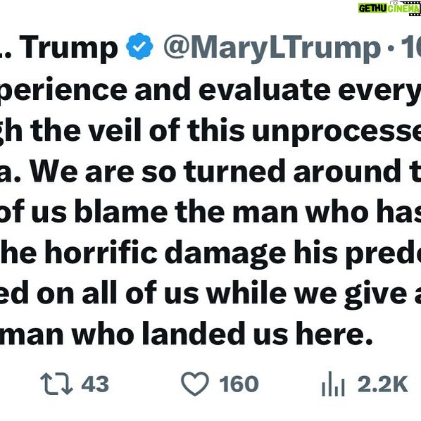 Joy Reid Instagram - @mary.l.trump on the mass trauma her uncle Donald, through his incompetent handling of the #covid pandemic and the cynicism of his #maga movement have exploited and weaponized in pursuit of permanent power.