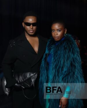 Joy Sunday Instagram - a little commotion for this look please? 

last night with @prabalgurung 💙❤️‍🔥

makeup by my forever @paulyblanch with @lancomeofficial 💞 
styled by @godarrylgo 🥰 

thank u @kamyiis for being my date 😘#momanddad

#nyfw #joysunday