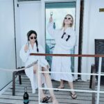 Joyce Ilg Instagram - Picnics on the balcony 🥂 Just 2 girls celebrating life… it‘s a fine line between Saturday night and Sunday morning! @nele_schepe #Traumschiff #Karibik #Wellnessparty