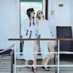 Joyce Ilg Instagram - Picnics on the balcony 🥂 Just 2 girls celebrating life… it‘s a fine line between Saturday night and Sunday morning! @nele_schepe #Traumschiff #Karibik #Wellnessparty