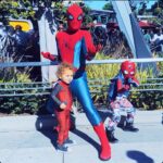 Jude Demorest Instagram - our first time meeting Santa… and Spider-Man… and Black Panther and Okeye… in the same day?! a VERY Merry Christmas to you and yours from me & mine.🤍🙏🤘🕸️❄️🎄👼🏽