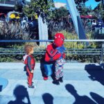 Jude Demorest Instagram - our first time meeting Santa… and Spider-Man… and Black Panther and Okeye… in the same day?! a VERY Merry Christmas to you and yours from me & mine.🤍🙏🤘🕸️❄️🎄👼🏽