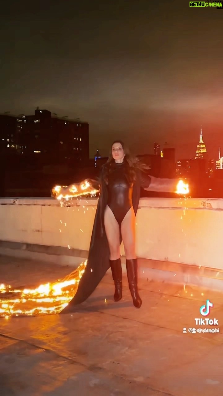 Julia Fox Instagram - My son was conceived on this roof top 🤫 anyway this stunning pyro coat is by @samxmacer 🔥🔥🔥 📹 @bendraghi styled by @brianaandalore