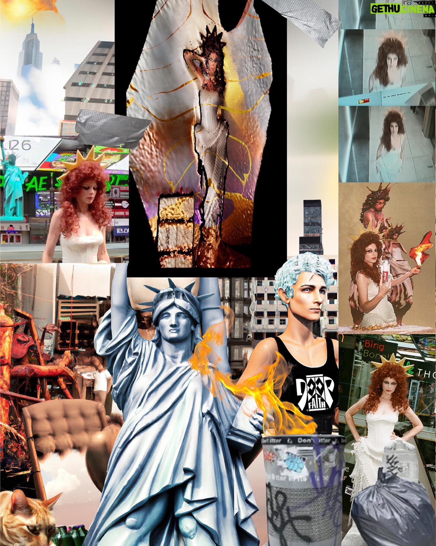 Julia Fox Instagram - “In America you can reinvent yourself and be whoever you want and most people are dumb enough to believe it” lol @juliafox forever immortalized in this masterpiece (if I do say so myself) for the Americana issue of @kingkongmagazine. Creative Photography @spencernotspencer Make up @therealbritphatal using @isamayabeauty. Styling @erikziemba @agency.paradis Hair @ivainsane @agency.paradis Nails @nailsbymamie 3D collages by @sam.rolfes, @andy.rolfes @bausaus Graphic design @hayleyebrown Video Stills @berriosbryan Casting @sixwolvescasting Production @rd_p_rd