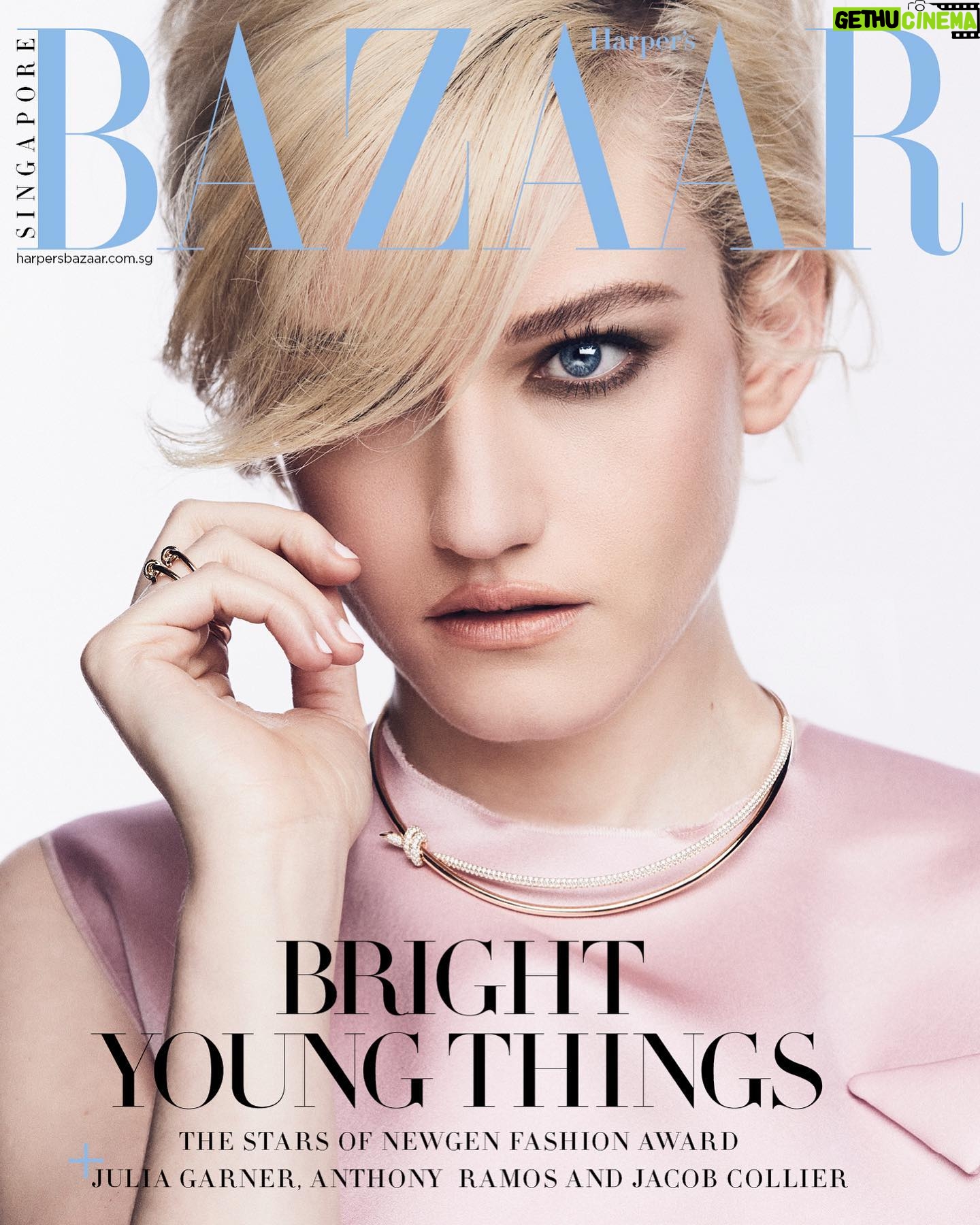 Julia Garner Instagram - Thank you @harpersbazaarsg for having me on your January cover. This was such a magical shoot. πππ And a big thank to the amazing team. @harpersbazaarsg Editor-in-Chief: @kennieboy Photographer: @andrewarthur Creative director: @windyaulia Creative Producer and Words: @chloebrinklow Stylist: @tarzinichols Fashion: @prada Hair: @bobbyeliot Makeup: @hungvanngo Manicure: @ohmynailsnyc Production Coordinator: @jdmartinhere