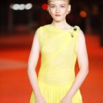 Julia Garner Instagram - Thank you Academy Museum of Motion Pictures for letting me twirl into your dazzling event. Such a beautiful and inspiring evening. Also, big thank you @31philliplim for this bright and happy dress. Thank you @tiffanyandco for the most insanely gorgeous jewels. What a night! X @theacademy 💛💛💛 #birdonarock