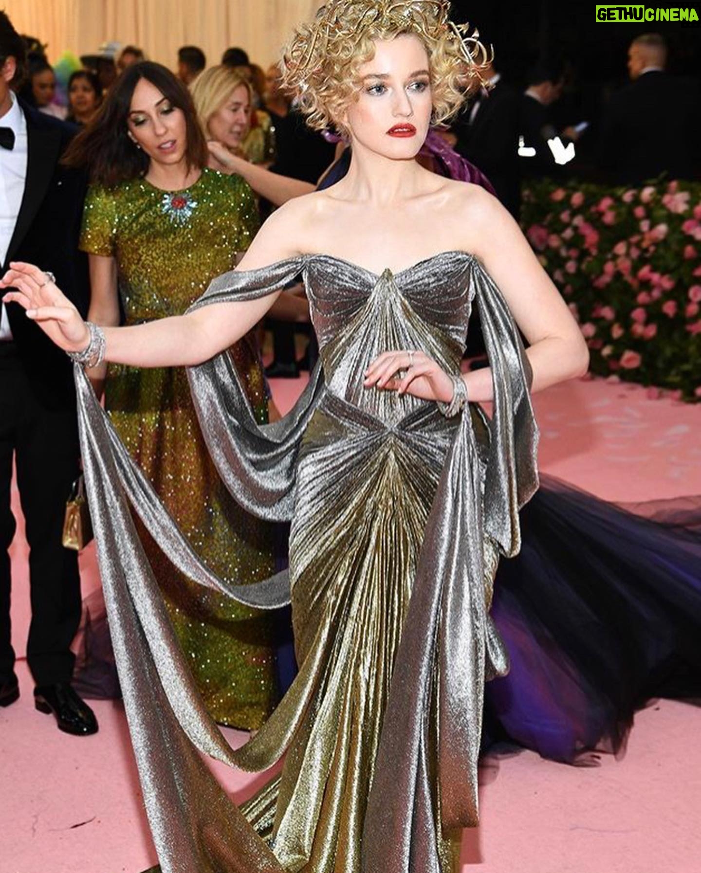 Julia Garner Instagram - Yesterday was such a beautiful night at the MET GALA! Thank you @voguemagazine and @zacposen! ZAC I LOVE YOU SO MUCH! YOU MADE ME ONE HAPPY CAMPER! 🌟#metgala#metgala2019 #camp