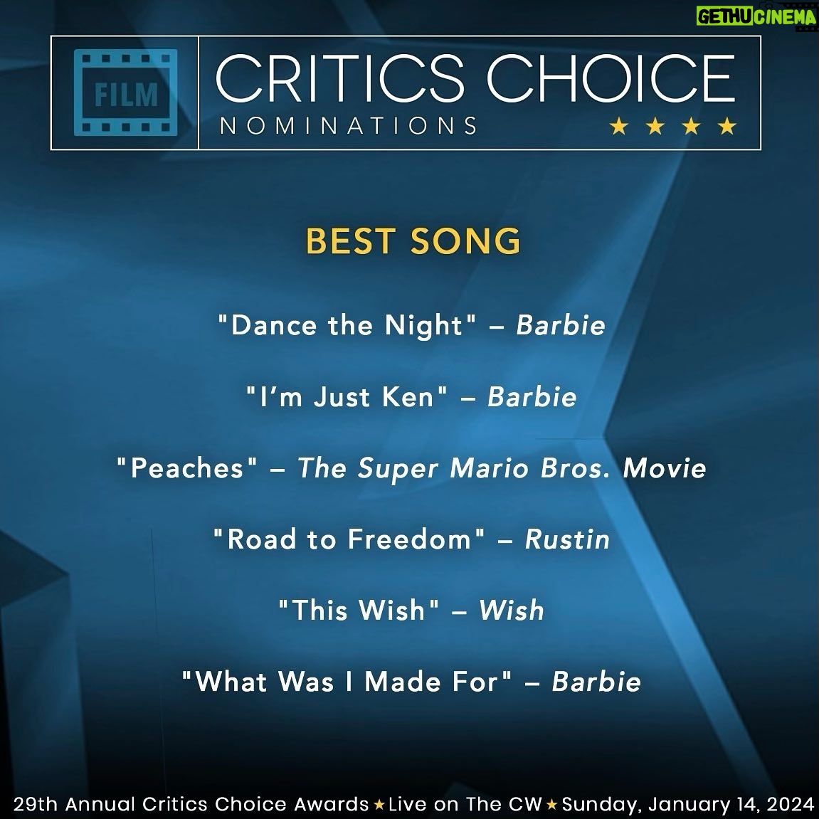 Julia Michaels Instagram - CRITICS CHOICE AWARDS!!! Wow wow wow. Thank you to everyone that voted for “this wish” ! This is my first ever CCA nom and it’s for a song that is so near and dear to my and @thebenjaminrice hearts. AND to be nominated with some of my friends?! Ugh, So cool. Special thank you to @arianadebose for singing this song with so much depth and emotion, to Dave Metzger for the most spectacular string arrangements and the entire cast and crew that believed in us to make the music for @disneywishmovie 🥹❤️ Lastly of course, thank you thank you thank you @criticschoice !! None of this feels like real life still ❤️