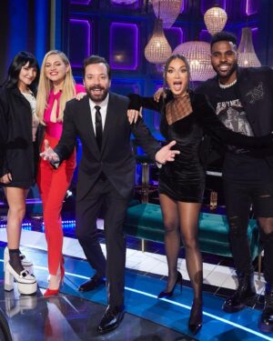 Julia Michaels Instagram - Thanks for having me on #ThatsMyJam, @jimmyfallon! Watch me make an anxious wreck of myself tonight at 10/9c on @nbc @fallontonight 🤌🏼🤌🏼❤️