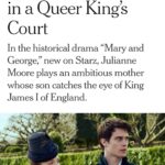 Julianne Moore Instagram - Just another day at the office. @nicholasgalitzine @starz #maryandgeorge @nytimes