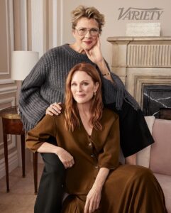 Julianne Moore Instagram - It was such a thrill to speak with my friend #annettebening about her great performance in @nyadmovie and talk to her about @maydecemberfilm! And we threw in a little bit about #thekidsarealright !! Thank you @variety for including us. #actorsonactors @netflixfilm