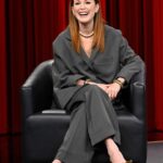 Julianne Moore Instagram - Thank you for having me, Jimmy 😊 @fallontonight @maisonvalentino @sidneygarber @kateyoung @nataliegilhool @hairbyorlandopita @romyglow