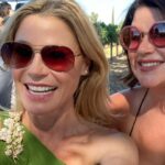 Julie Bowen Instagram – The wedding was spectacular, but @voguemagazine missed a few teensy details: Jesse’s “clergy” badge, the back of Ed Hyland’s amazing tie, and my eternal date @curlefreye.  Oh! And the party bus. The party bus was 💣 #sarahandwellswedding