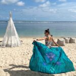 Julie Estelle Instagram – Beautiful @wearemawan sarong designed by @lyrissaraswati 🪷
#wearableart #artwear