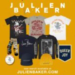 Julien Baker Instagram - Summer tour designs now in the webstore, plus new socks and some restocks on work shirts, flags, etc! Link in bio!