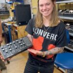 Julien Baker Instagram - While on tour last week here in Asheville, @julienrbaker and bandmates stopped by to build their own Mother-32, DFAM, and Subharmonicon alongside members of our Production team! Thanks so much to everyone involved for their time and care with these instruments and the whole process ☺️❤️🎶