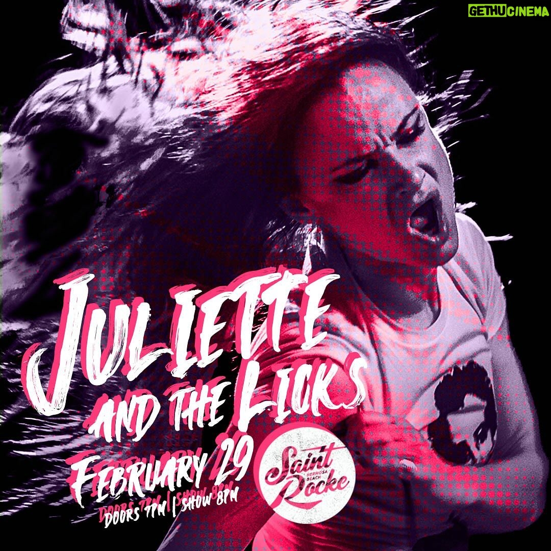 Juliette Lewis Instagram - Hermosa Beach! Feb 29th (leap day) @saintrocke let’s go! Tickets on sale
