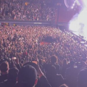 Juliette Lewis Instagram - Let me talk to you about the Pit… The beauty and power of “controled chaos” caused by the Rocknroll fever- an involuntary urge to let it all go in a “violent”-ecstaticly joyous way. You see the crowd forming the dynamics and rules of The pit; back to fuck up and create space first. People who do not understand the culture might think this is scary- or means to fight- but everyone knows there are rules in this space you “play nice” and if you don’t, you will get handled by the group. It is a form of anarchy -at its best. 
This was the end of the most epic rocknroll show by @queensofthestoneage 
(Who my band J&The Licks had the great privilege of playing festivals with some years ago)

Anecdote: I once played a show in China- The riot police were called after the first song. I took that as a huge compliment, But I knew in hindsight this was the deep oppression of a free society.  Over there they control how enthusiastic you’re allowed to even clap or “Woohoo!”- They wanna control energy not even just words and actions, but your level of exuberance as a person. Can you imagine? Yeah I couldn’t until I saw it. Riot police guns and all-came marching up and stood at the side of this beautiful audience watching our show to let them know you clap or holler a little too enthusiastically you can, and will be arrested or ushered out - 
So when I see this group, so moved by the music, creating a space for their own, exulted danger & joyousness, it sets my soul free.
#longliverocknroll  #queensofthestoneage  #qotsa  #livemusic