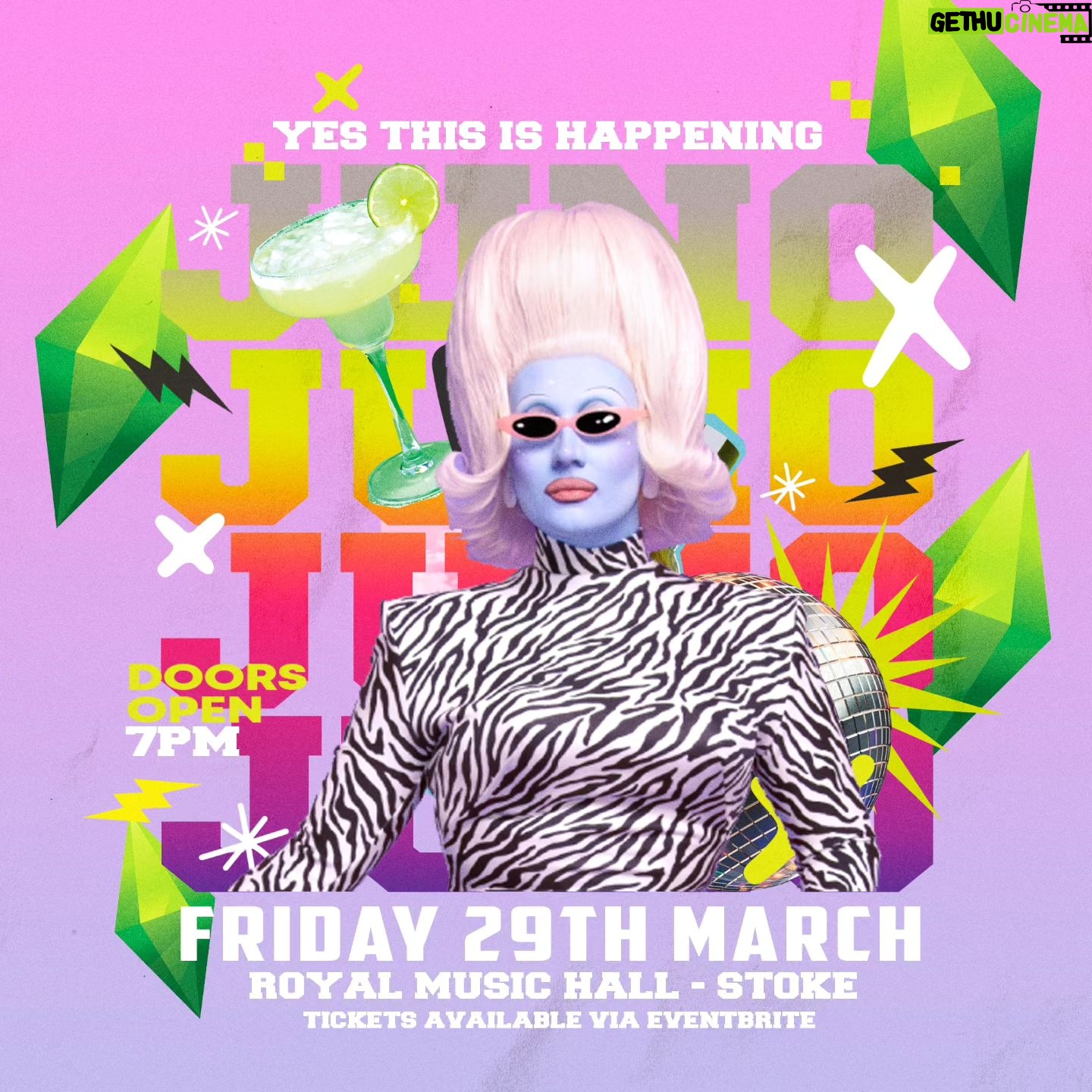 Juno Birch Instagram - 👽 YES! THIS IS HAPPENING 👽 The Outrageous @junobirch Will Be Heading To Stoke Friday 29th March To Give You A Show You'll Never Forget! 🩵 Tickets On Sale Now 🩵 ▪️Meet & Greet £20 ▪️First Release Tickets £12 ▪️Second Release Tickets £15 ▪️Final Release Tickets £18 🩷 Tickets Available Via Eventbrite Or Follow The Link In Our Bio! 🩷