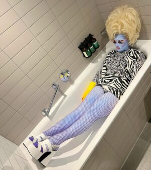 Juno Birch Instagram - Sexy blue bathroom milf