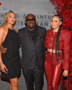 Jurnee Smollett Instagram - So much fun celebrating the genius that is @edward_enninful the other night. His new book #AVisibleMan is absolutely stunning and inspiring. He is a true trailblazer. So proud of the fam @michaelbjordan @stormreid for always killing the game. Love seeing our beautiful people shine. Styling @mandelkorn Fit @raisavanessa Shoes @hardot_official Bag @dior Earrings @_katkim @bondeyejewelry Hair @marciahamilton Makeup @makeupbyjmonroy