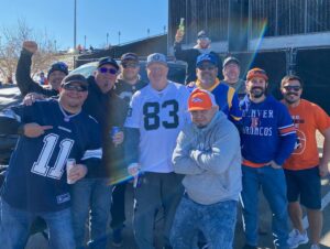 Justin Gaethje Instagram - Annual Raiders vs Broncos game at Mile High Stadium with the crew from AZ. Great game, Raiders with the OT win.