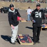 Justin Gaethje Instagram - Annual Raiders vs Broncos game at Mile High Stadium with the crew from AZ. Great game, Raiders with the OT win.
