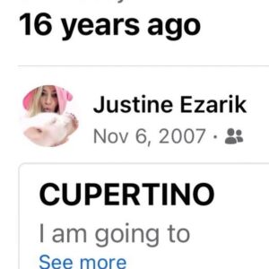 Justine Ezarik Instagram - Wow this memory popped up on Facebook that I visited Cupertino for the first time 16 years ago.. (it was my childhood dream to live here because that’s where Apple is 😂) and TODAY, 16 years later I was speaking at Apple’s #FCPcreativesummit!! What a wild ride 😂😂💻 thx to for all joining me!