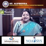 K. S. Chithra Instagram – Tickets are available for purchase 🔗 :  https://stalphonsachurchvancouver.thundertix.com/events/222653
