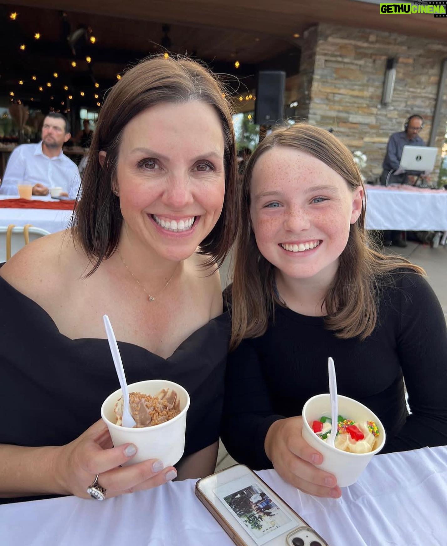Kaitlin Olson Instagram - This little lady is my smart, funny, athletic, kind, gorgeous friend and I love her so much. (Not the one on the left. She’s just my friend from high school. I’m talking about her daughter, the one on the right.) She was at my wedding years ago as a teeny tiny baby, and I fully expect her to also attend my retirement party, celebrate me into my senior years, and..who knows..be my maid of honor in my geriatric marriage after @robmcelhenney has been savagely and gloriously ripped apart by sharks. She has Cystic Fibrosis, and thanks to the fundraising of so many of you, experimental drugs have slowed down the destruction of her lungs, making it possible for her to thrive. If you are in a position to donate to the Cystic Fibrosis Foundion so that people like my buddy Chloe can live their beautiful lives to the fullest and longest, please do so. I can’t tell you how much I appreciate it. We need you. Link in bio. I love you, Chloe. ♥️