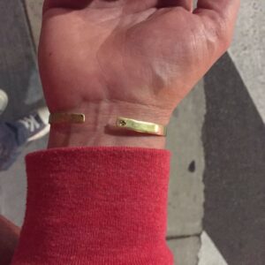 Kali Hawk Instagram - 🙆🏽Many times I've been described by friends as lucky (🤔and I always feel lucky), so when designing this piece I wanted it to look Lucky, too. Through a special process ⚒ I gave "The Lucky One" #cuff a nice #patina and the subtle matte finish of a #happy surprise buried deep in the sand 🏖and dug up by a #child on vacation.🎉To add some lucky powers, after making the #bracelet, I wore it. Then, 😯after telling a #friend about a particular man I wanted to see, I ran into the man, 👀who it turns out is even luckier than I am! Playing #ExtremeSports his whole life, 🏂he had joyfully walked from one #dangerous situation to the next either unscathed, or with speedy recovery. 🙇🏻In fact, people call him #Wolverine because of his self-healing abilities #Lol 💃🏽We ended up going to dinner 🍝and I let him wear The Lucky One cuff. 🙈He didn't want to take it off! He said it was so #comfortable he forgot he was wearing #jewelry, 💁🏽which was lovely to hear, and lovely to know he'd left some of his #SuperPowers & good luck on the bracelet to intermingle with mine. *Made of #18k #RoyalGold The Lucky One cuff is perfect for engraving✍🏾 and with its one 💎sparkling champagne #diamond 😌it's understated enough to be worn by both women and men. It was a #joy to make this bracelet for the @PureEarthNow auction to #promote safe goldmining practices worldwide.🌍✨ 🙋🏽This bracelet is imbued with the #energy of healing, joy, #miracles, success, #love and the glowing warmth of fairmined #gold from Hoover & Strong. 🔮May it bring #GoodLuck and great #fortune to whoever wins it!💋