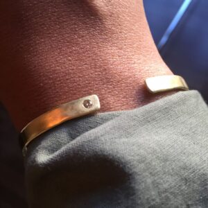 Kali Hawk Instagram - 🙆🏽Many times I've been described by friends as lucky (🤔and I always feel lucky), so when designing this piece I wanted it to look Lucky, too. Through a special process ⚒ I gave "The Lucky One" #cuff a nice #patina and the subtle matte finish of a #happy surprise buried deep in the sand 🏖and dug up by a #child on vacation.🎉To add some lucky powers, after making the #bracelet, I wore it. Then, 😯after telling a #friend about a particular man I wanted to see, I ran into the man, 👀who it turns out is even luckier than I am! Playing #ExtremeSports his whole life, 🏂he had joyfully walked from one #dangerous situation to the next either unscathed, or with speedy recovery. 🙇🏻In fact, people call him #Wolverine because of his self-healing abilities #Lol 💃🏽We ended up going to dinner 🍝and I let him wear The Lucky One cuff. 🙈He didn't want to take it off! He said it was so #comfortable he forgot he was wearing #jewelry, 💁🏽which was lovely to hear, and lovely to know he'd left some of his #SuperPowers & good luck on the bracelet to intermingle with mine. *Made of #18k #RoyalGold The Lucky One cuff is perfect for engraving✍🏾 and with its one 💎sparkling champagne #diamond 😌it's understated enough to be worn by both women and men. It was a #joy to make this bracelet for the @PureEarthNow auction to #promote safe goldmining practices worldwide.🌍✨ 🙋🏽This bracelet is imbued with the #energy of healing, joy, #miracles, success, #love and the glowing warmth of fairmined #gold from Hoover & Strong. 🔮May it bring #GoodLuck and great #fortune to whoever wins it!💋