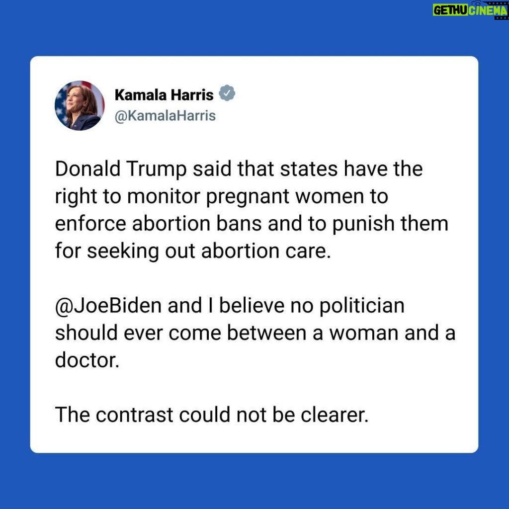 Kamala Harris Instagram - The contrast could not be clearer.