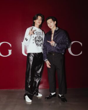 Kanawut Traipipattanapong Instagram - First time here with Gucci. it’s so precious💚❤️#GucciAncora
#GucciFW24
#SabatoDeSarno