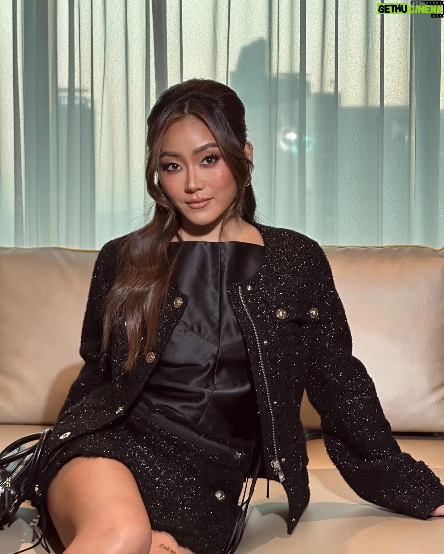 Karen Fukuhara Instagram - Always in awe of the talented creatives that I get to work with - thank you to these amazing people that made me feel confident during the panel! Hair: @ernestluiss Makeup: @arielpeimbert Styling: @marc_eram Outfit: @versace @kourh.co @byfar_official