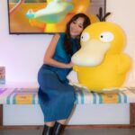 Karen Fukuhara Instagram - Who’s seen Haru & Psyduck’s journey on Netflix’s Pokémon Concierge? Run don’t walk - you can sit next to a life size Psyduck at the Japan House’s Pokémon exhibition in Hollywood LA until Jan. 7! Hurry before I steal him for myself 😂 (Pokémon Concierge available now/since December 28th)