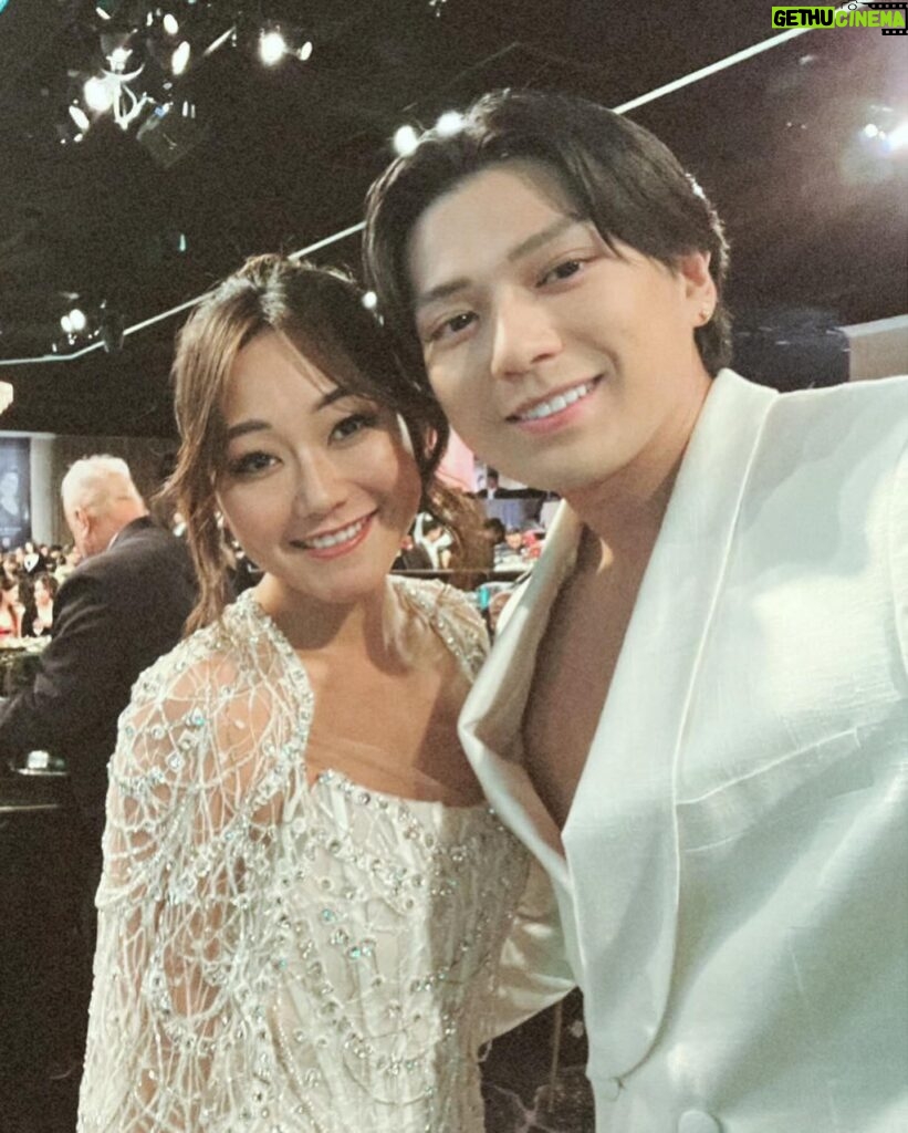 Karen Fukuhara Instagram - When I was asked to present the Global Groundbreaker award this year, I was shocked to find out I would be handing the award to a childhood friend I have not seen in over a decade. @mackenyu & I began our martial arts journey in karate class together - we’d train multiple times a week and cheer each other on at tournaments. (Shout out to Hasegawa-sensei) With my mom teaching him piano, our brothers being in the same grade and all attending Japanese school together, I guess our lives were intertwined more so than I thought. I lost touch with him after leaving for college, but have been cheering him on as he established his career in Japan, and now here in Hollywood. I was so SO proud to see him shine center stage last night accepting his award. Another shocking thing was when I found out 2 days ago that I’d be presenting the award with @atsukocomedy - who is also a childhood friend! My mom would bring me to Atsuko’s house every week when she taught her piano. We’re both Venice alums. Her family babysat my little brother. The first time I saw her comedy special I remember showing my mom clips of it, as well as all of the funny videos she makes with her mother and grandmother. We were both so in awe. Now she’s doing a sold out world tour!! There’s a Japanese word called 「微笑ましい」 (hoho-eh-ma-shii) - a situation/moment that produces a heartwarming smile. That’s how I felt all night. Thank you @unforgettablegala @character.media @asialab.kr @amazonstudios for such a special night. This reunion would not have happened without you!