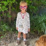Karolína Kurková Instagram – Daddy Daughter Date. LunaGrace is ready… dressed by herself 🎀✨🪩💎 #lunagracestyle