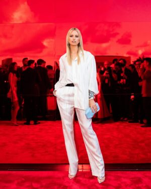 Karolína Kurková Instagram - Last night unveiling of the latest makes/models and colors from @Ferrari ! Really beautiful design and a luxurious evening start to finish. So nice to accompany creative director @ferraristyle, @rocco.iannone. ❤️ Thank you for having me. 

#Ferrari12Cilindri  #Ferrari12CilindriSpider
#FerrariMiami #FerrariStyle