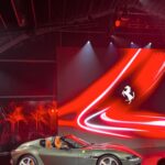 Karolína Kurková Instagram - Last night unveiling of the latest makes/models and colors from @Ferrari ! Really beautiful design and a luxurious evening start to finish. So nice to accompany creative director @ferraristyle, @rocco.iannone. ❤️ Thank you for having me. #Ferrari12Cilindri #Ferrari12CilindriSpider #FerrariMiami #FerrariStyle