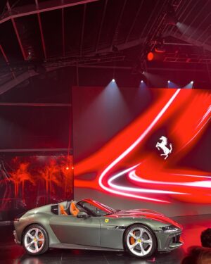 Karolína Kurková Instagram - Last night unveiling of the latest makes/models and colors from @Ferrari ! Really beautiful design and a luxurious evening start to finish. So nice to accompany creative director @ferraristyle, @rocco.iannone. ❤️ Thank you for having me. 

#Ferrari12Cilindri  #Ferrari12CilindriSpider
#FerrariMiami #FerrariStyle