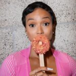Karrueche Tran Instagram – Dropped in and made a donut with @holeygraildonuts 🍩 A throwback to one of my favorite childhood treats – the Strawberry Shortcake ice cream bar 🍓We’re raising funds for @safeprojectus with each “Strawberry Shortcake” purchase, available until May 23rd! Make sure to stop by and get a fresh & hot, made to order delicious donut! Love ya’s 💞

#holeygrail
#breakingbread