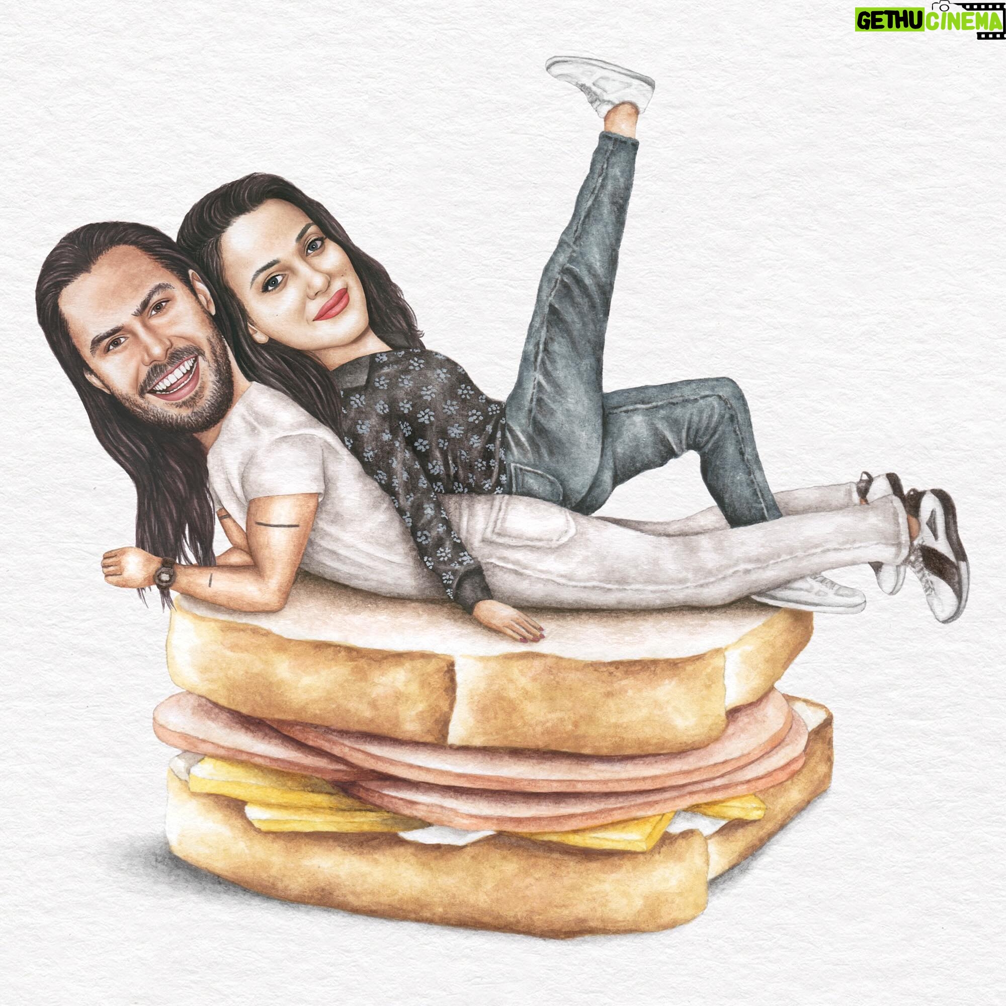Kat Dennings Instagram - @katdenningsss and Andrew W.K. on a bologna and cheese on Wonder bread 🍞