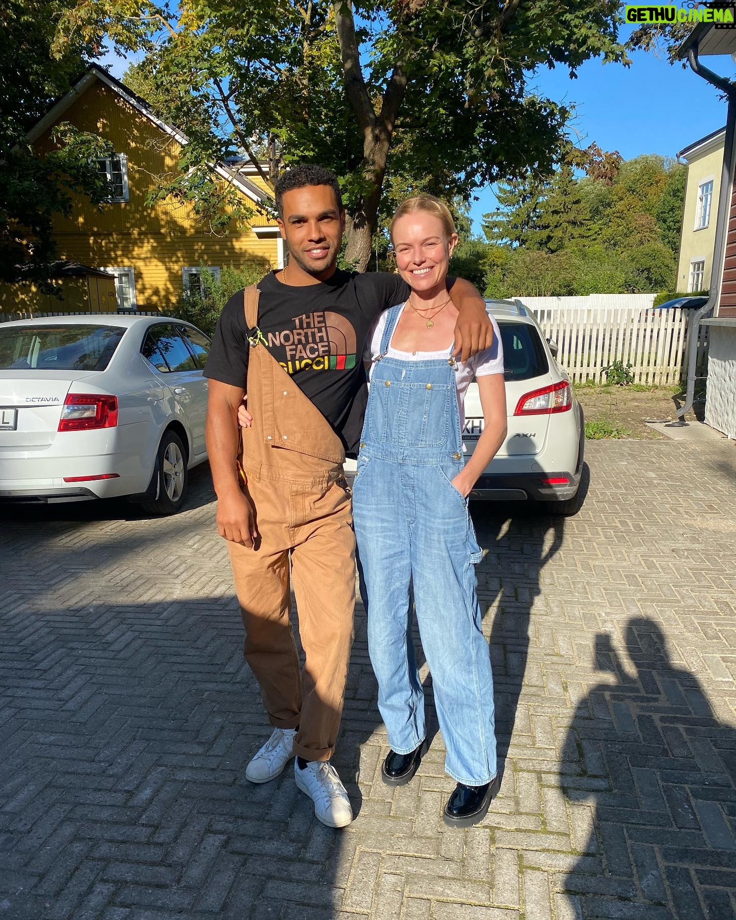 Kate Bosworth Instagram - BTS LAST SENTINEL 🫶🏻 1. @its_lucien trying to warm ourselves in a sauna after being drenched at night in the freezing Baltic sea 🌊 2. Wardrobe fitting / becoming Cassidy! 3. First rehearsal w/ the maniac gang @its_lucien @thomaskretschmann #martinmccann #taneltoom 4. Bangs! Cowlick behaving! 5. Could wear weird oversized rubber outfits all day long in real life / loving my brilliant director. 6. @its_lucien copying my style… again. 7. Whimsical Estonia 🇪🇪 8. Can you understand this? she’s a mystery…… 9. On set! 10. Long days / exhausted from the cowlick / failing to tame her. If you’re not watching #LastSentinel you should be!!! Promise, it’s a goodie 🥊 #intheaters #ondemand